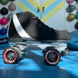 Inside picture of a Sure-Grip roller skates with 150 Suede boot and Avanti Aluminum plate available exclusively at Seaside Skates