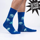 Sock It To Me Crew Socks Large Nice to Sea You Glow in the Dark