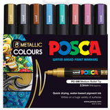 POSCA PC-5M Paint Marker 8 Piece Metallic Pack