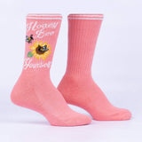 Sock It To Me- Athletic Ribbed Crew Socks Honey Bee Yourself