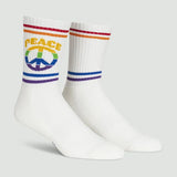 Sock It To Me Athletic Ribbed Crew Socks Give Peace a Chance