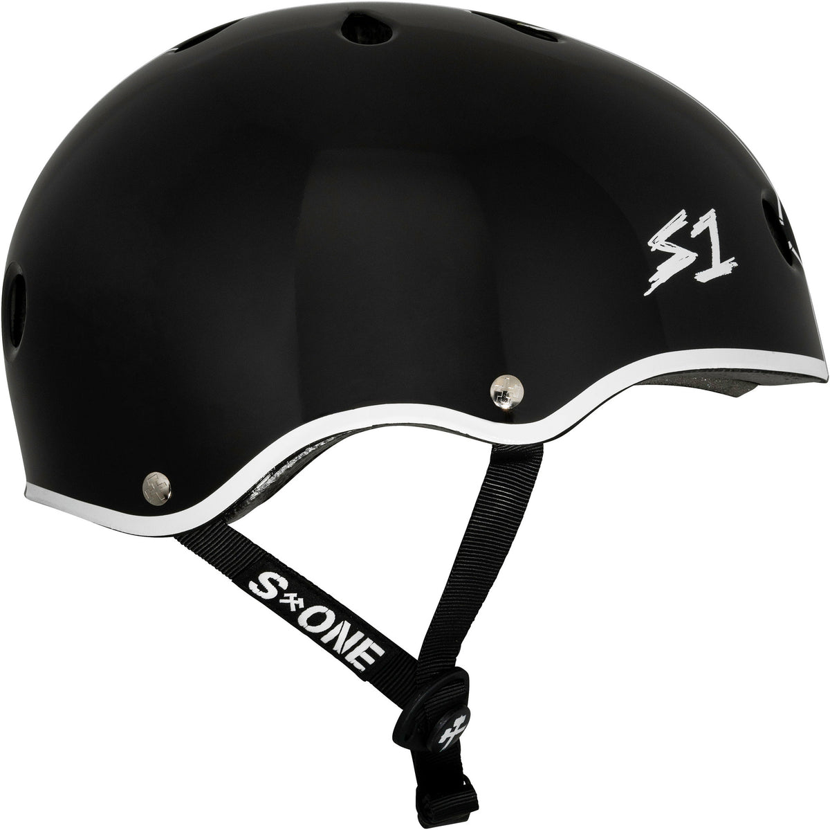 S One Helmet Lifer Gavo Black Gloss White Outline Seaside Skates