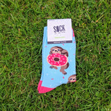Sock It To Me Medium Crew Socks Snackin' Sloth