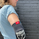 Front view of FP Low profile elbow pad fits under clothing