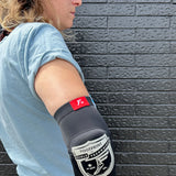 Front view of FP Low profile elbow pad fits under clothing