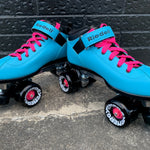 Sure-Grip Zero nuts in pink on Riedell Dart Skates and Radar Energy 65mm Wheels