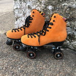 Chuffed wanderer roller skate crew collection in wild thing orange.