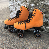 Chuffed wanderer roller skate crew collection in wild thing orange.