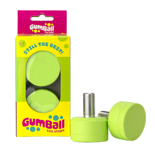 Gumball roller skate toe stops in lime color