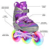 Crazy Skates Trix Pro 3 Wheel Inline Skates Adjustable