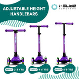 I-Glide 3 Wheel Kids Scooter - Purple/Blue