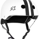S-One Helmet Lifer CJ Collins White Gloss with Black Stripes