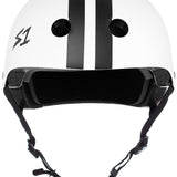 S-One Helmet Lifer CJ Collins White Gloss with Black Stripes