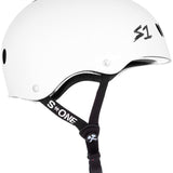 S-One Helmet Lifer CJ Collins White Gloss with Black Stripes