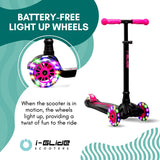 I-Glide 3 Wheel Kids Scooter - Black/Pink