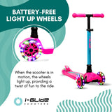 I-Glide 3 Wheel Kids Scooter - Pink/Aqua