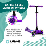 I-Glide 3 Wheel Kids Scooter - Purple/Blue