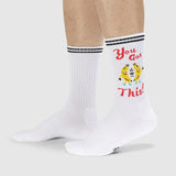 Sock It To Me- Athletic Ribbed Crew Socks You Got This Bananas