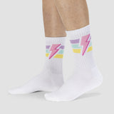 Sock It To Me- Athletic Ribbed Crew Socks Thunderstruck White