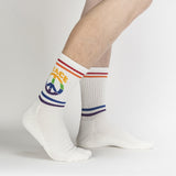 Sock It To Me Athletic Ribbed Crew Socks Give Peace a Chance