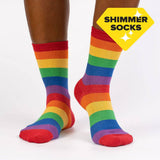 Sock It To Me- Shimmer Crew Socks Radiant Rainbow