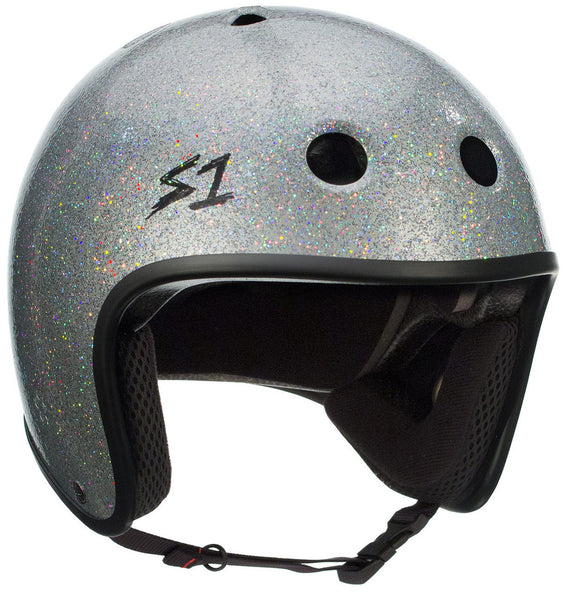 S-One Helmet Retro Lifer Silver Gloss Glitter