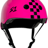 S-One Helmet Lifer Pink Gloss with Checker Stripe