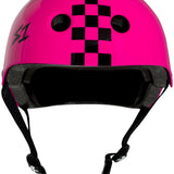 S-One Helmet Lifer Pink Gloss with Checker Stripe