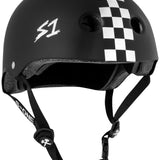 S-One Helmet Lifer Black Matte with Checker Stripe