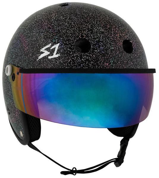 S One E Bike Helmet Retro Lifer Black Gloss Glitter Seaside Skates