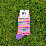 Sock It To Me- Crew Socks Raw-ler Rink Dinos