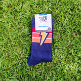 Sock It To Me- Athletic Ribbed Crew Socks Thunderstruck Navy