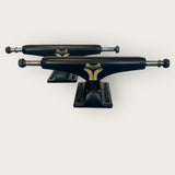 Destructo skateboard trucks D1 Mid Gold on black colourway.
