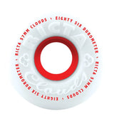 Ricta Skateboard Wheels Clouds White with Red  57/86a Pack of 4