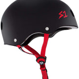 S-One Helmet Lifer Black Matte/Red Straps