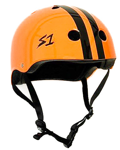 S-One Helmet Lifer Bright Orange with Black Stripes