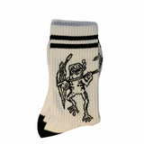 Brunny Hardcore Gero Gero Skate Socks: White on Black