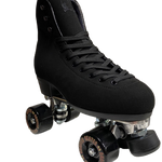 Chuffed wanderer roller skate in vegan black. A cruelty free boot and skate that works equally well on the street and at the park. 