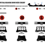 Sizing chart for Brunny P.O. blocks 3056 grind blocks