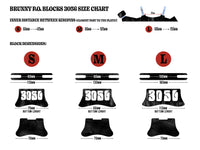 Sizing chart for Brunny P.O. blocks 3056 grind blocks