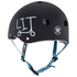S-one x Lit Colab  Helmet MAtte Black Lit Scooter Light Blue Straps
