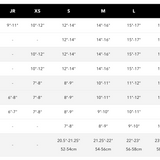 187 killer pads size chart for all models of knee pad. Look up your pad size on this size chart.