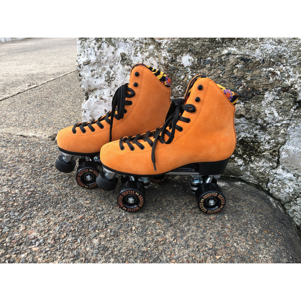 Chuffed wanderer roller skate crew collection in wild thing orange.