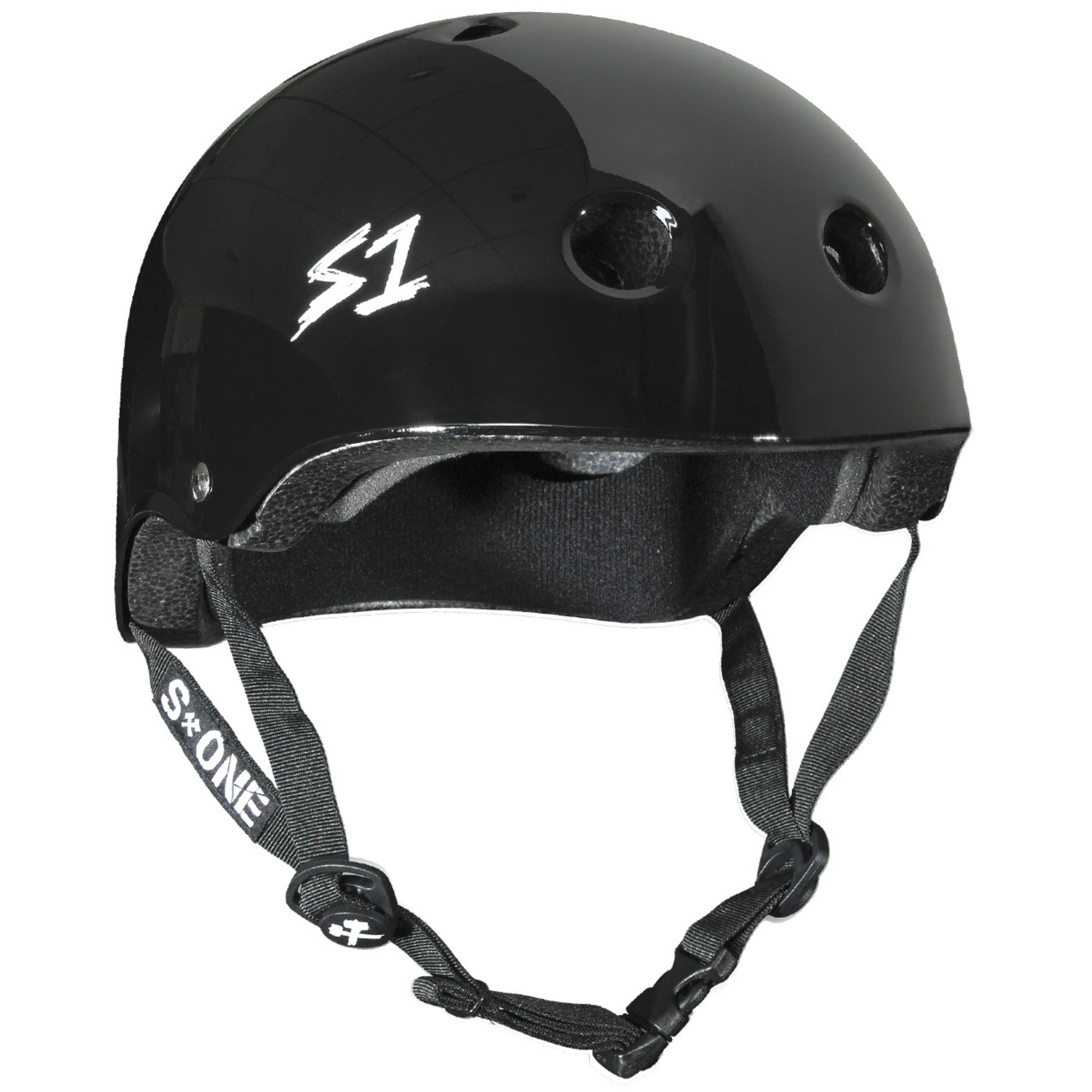 S-One Lifer Helmet is a multi-certified multi-impact helmet available in a variety of colors. Pictured here in gloss black. S1 Lifer.