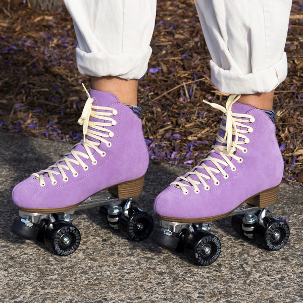 Chuffed Wanderer Roller Skates in Jacaranda or Violet Purple are available at Seaside Skates