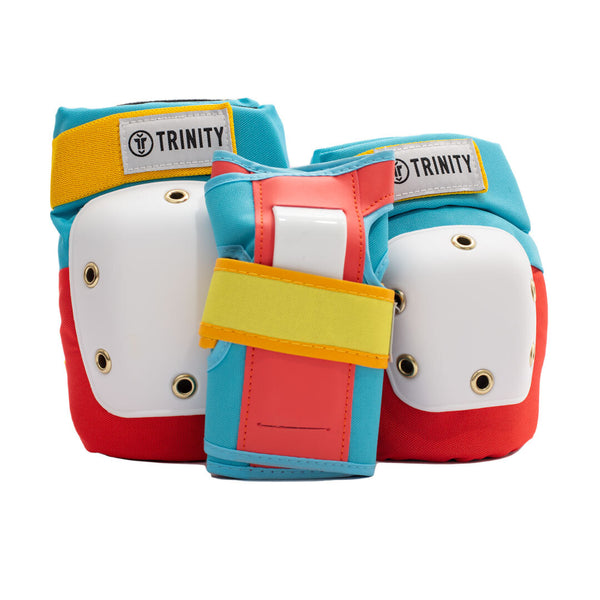Trinity Pad Pack Retro Set of 6 2 x Knee Pads, 2 x Wrist Guards 2 x Elbow Pads